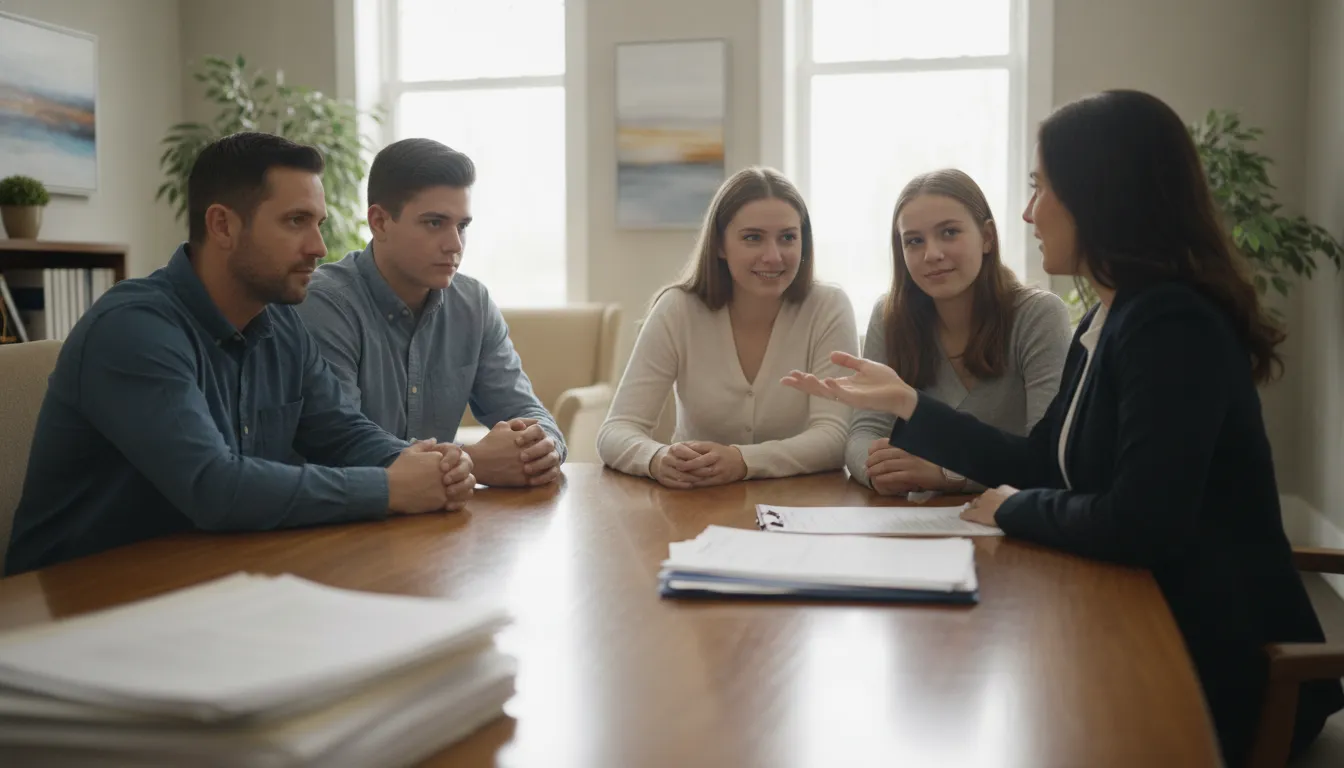 Family discussing how to choose a personal injury lawyer in Michigan
