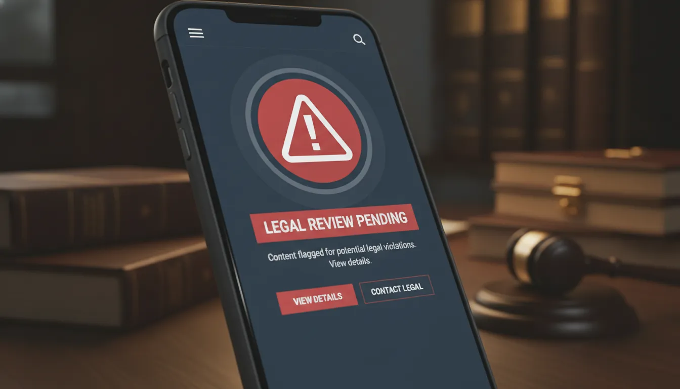 Smartphone displaying social media app with privacy warning icons overlaying the screen