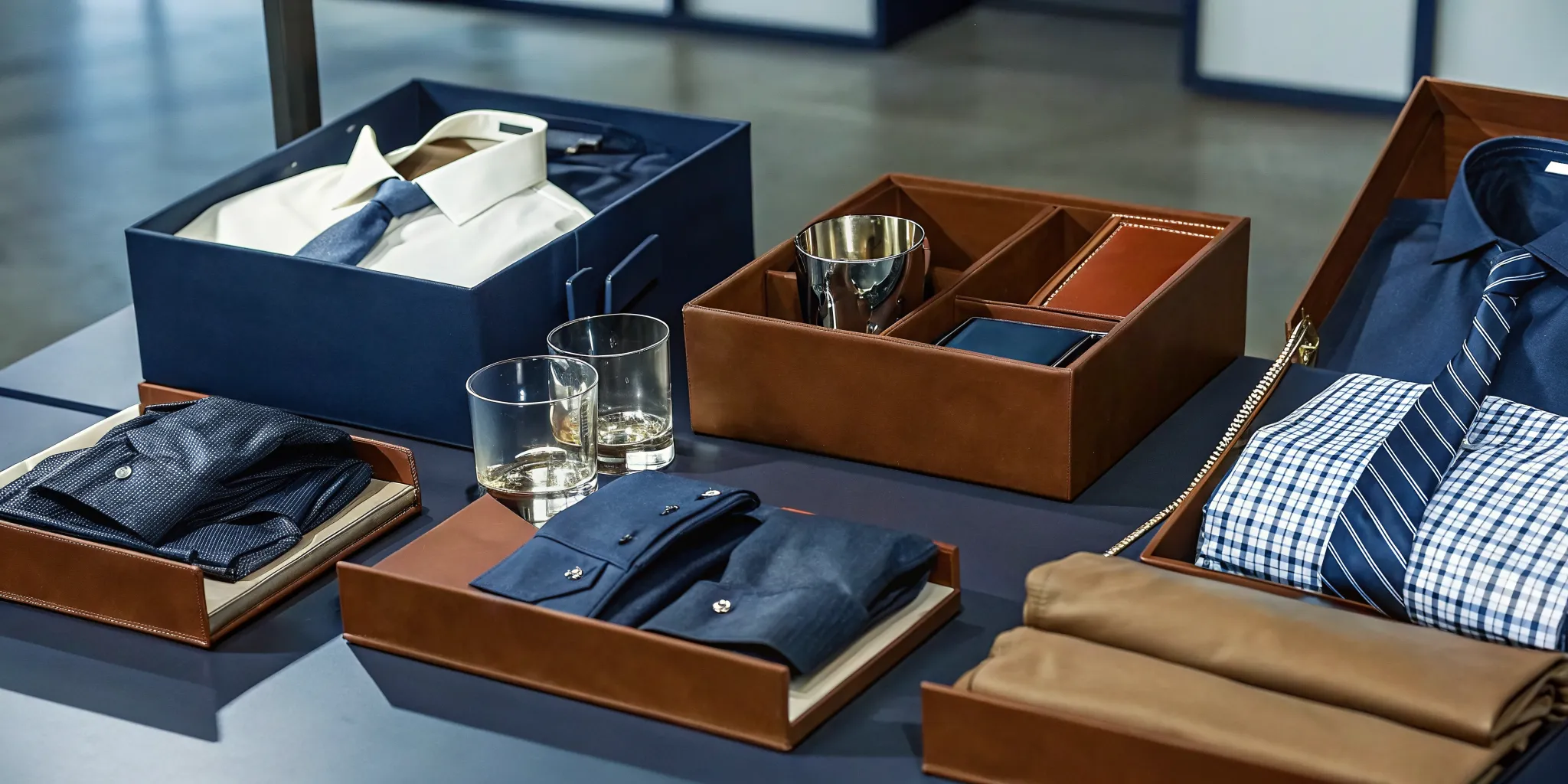 Employee appreciation gifts for companies arranged as a milestone anniversary kit