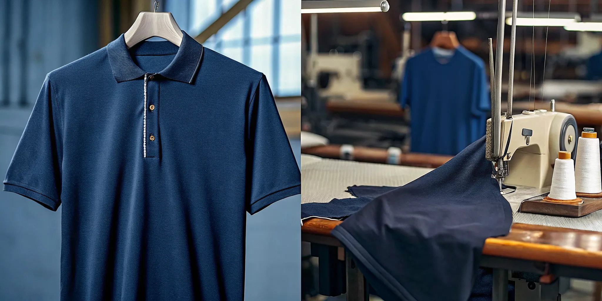 Side-by-side embroidery and screen printing comparison on corporate apparel