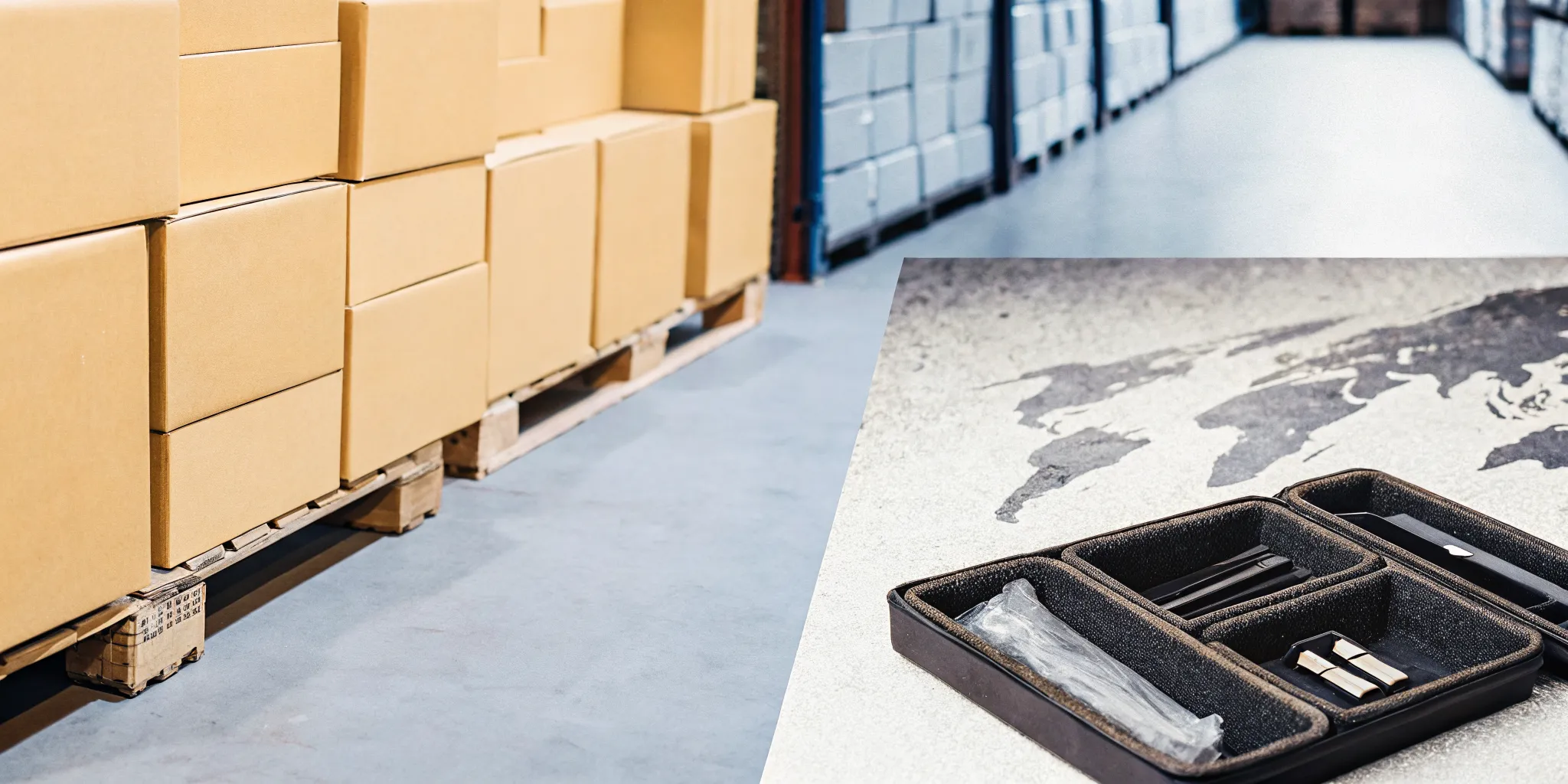 Global corporate merchandise kits prepared for international fulfillment