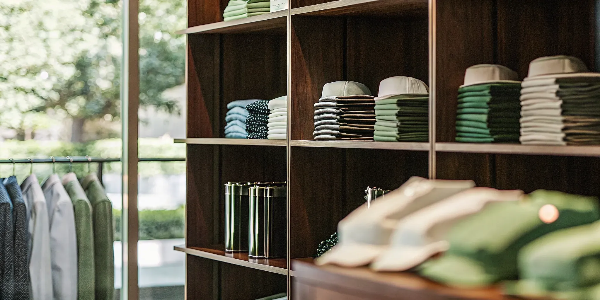 High-quality custom corporate apparel and branded merchandise neatly displayed for corporate store budgeting enterprise planning
