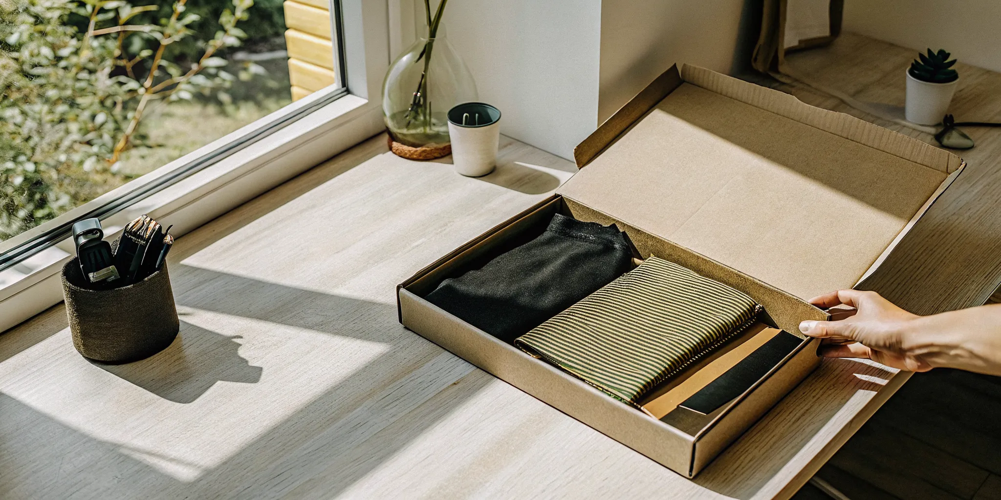 Company store for remote employees onboarding kit delivered to a home office