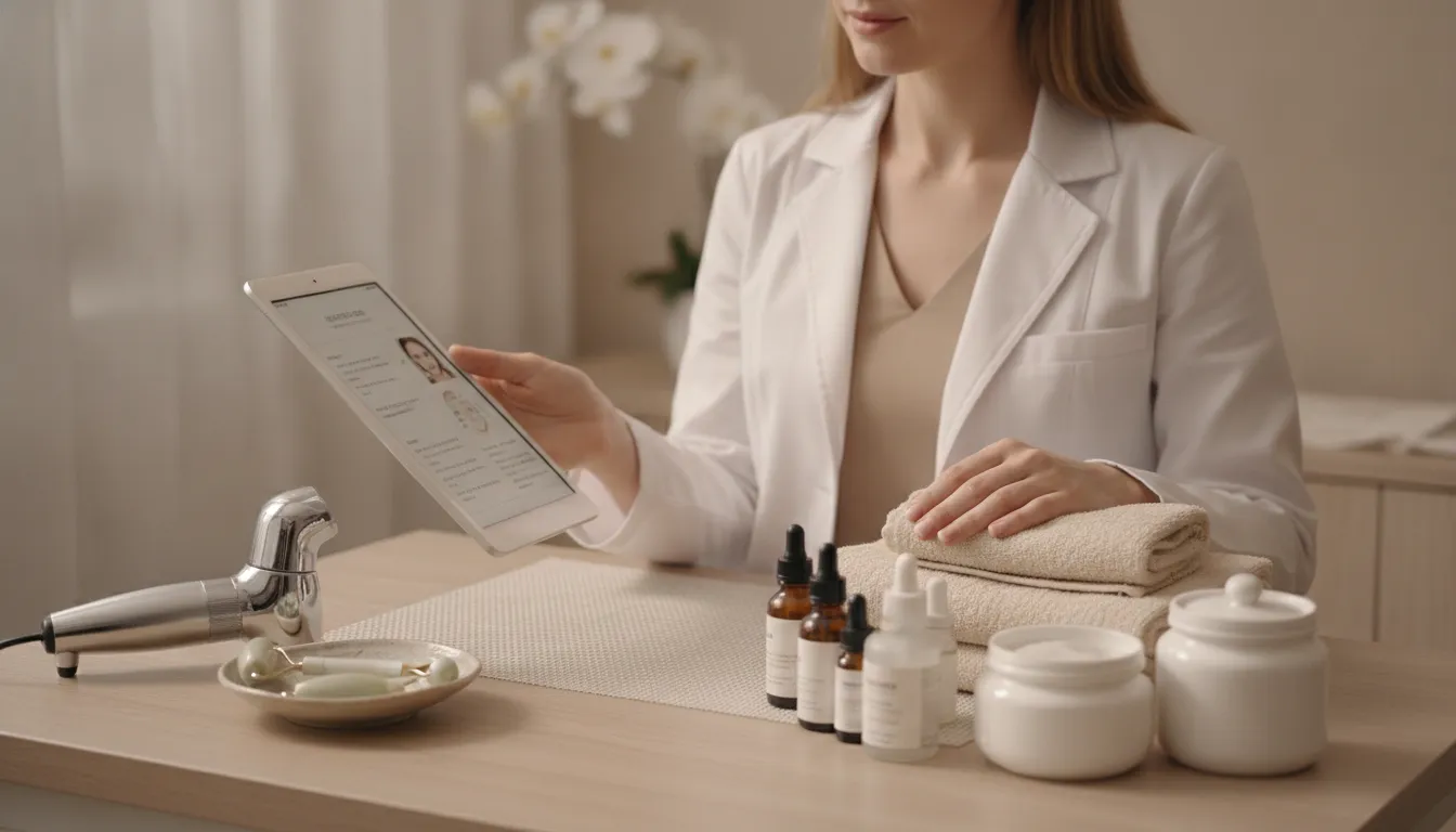 Provider consultation for medical spa skin treatment planning