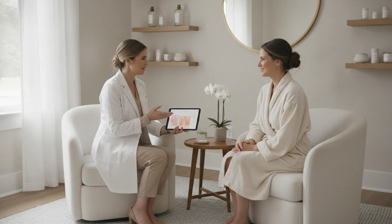 Med spa Pittsburgh consultation in a calm Sewickley treatment room