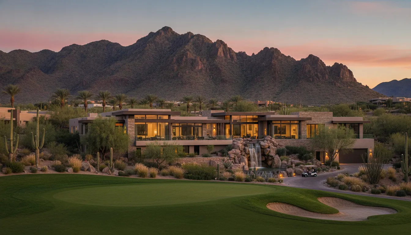 Anthem Country Club golf community home with Henderson mountain views