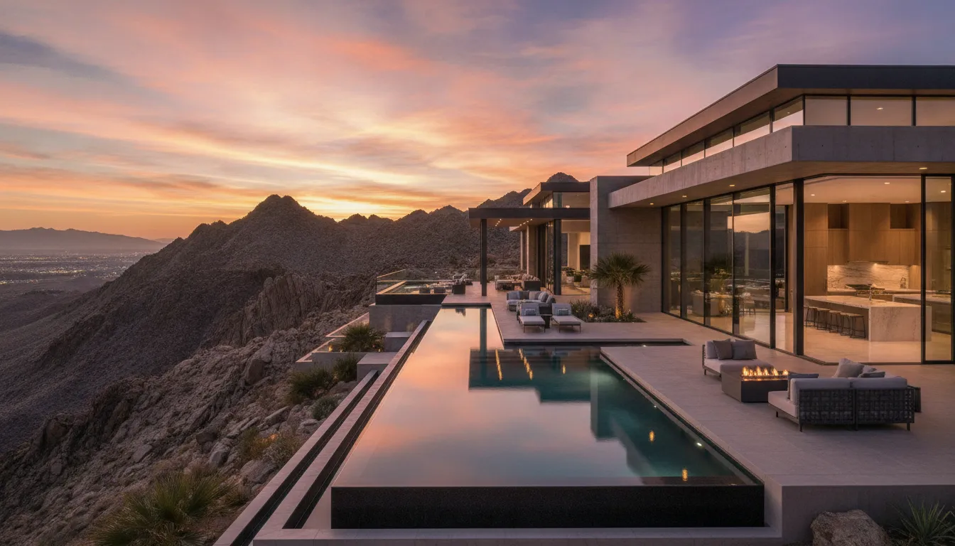Luxury modern home in MacDonald Highlands Henderson Nevada with mountain views and pool