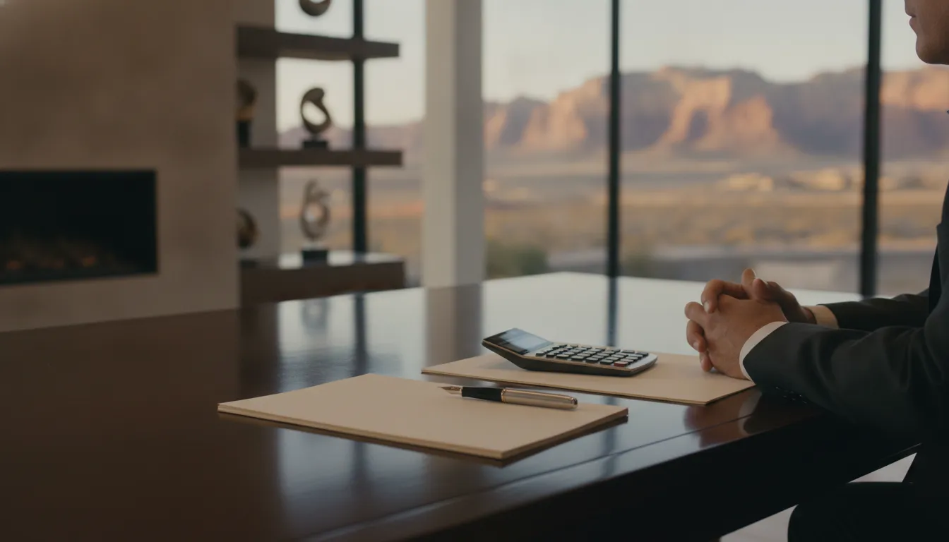 Seller reviewing Nevada property tax and closing documents