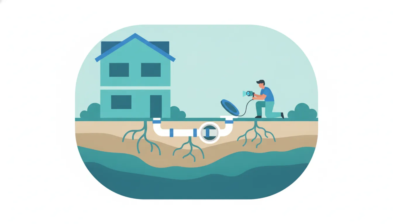 Pipe specialist assessing a sewer line beneath a Florida yard