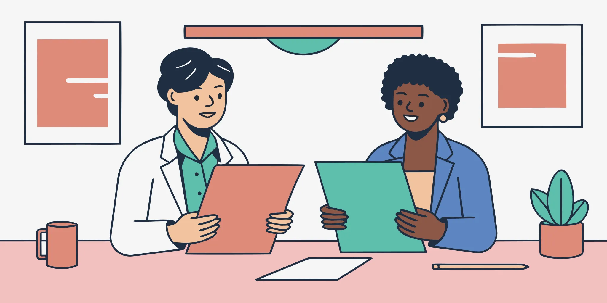 Medical practice owner reviewing valuation factors with advisors