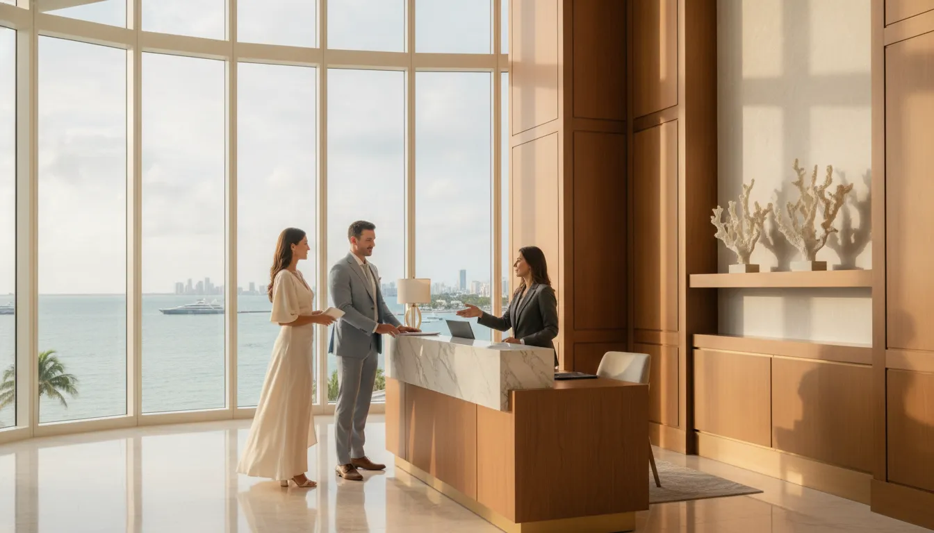 Miami luxury condo buyers discussing building insurance and reserve costs