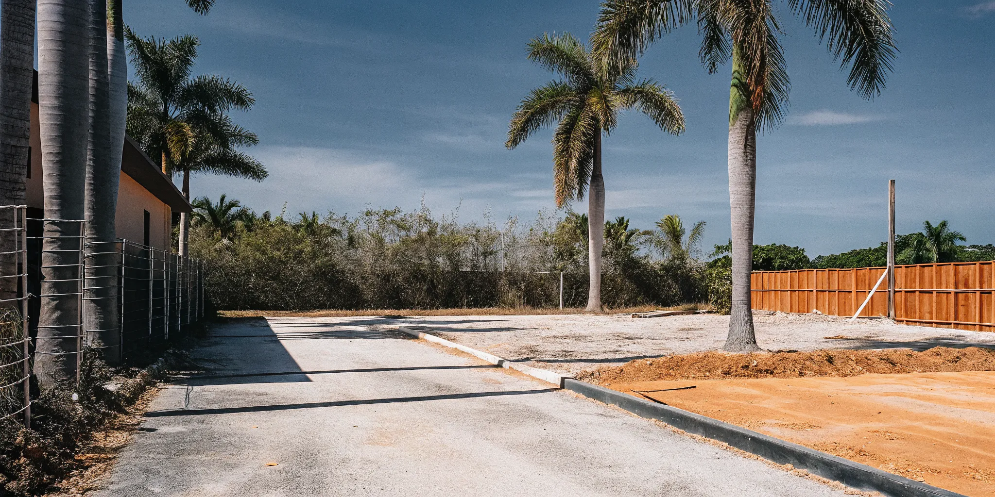 Beautiful residential land plot in Miami Florida with lush green vegetation