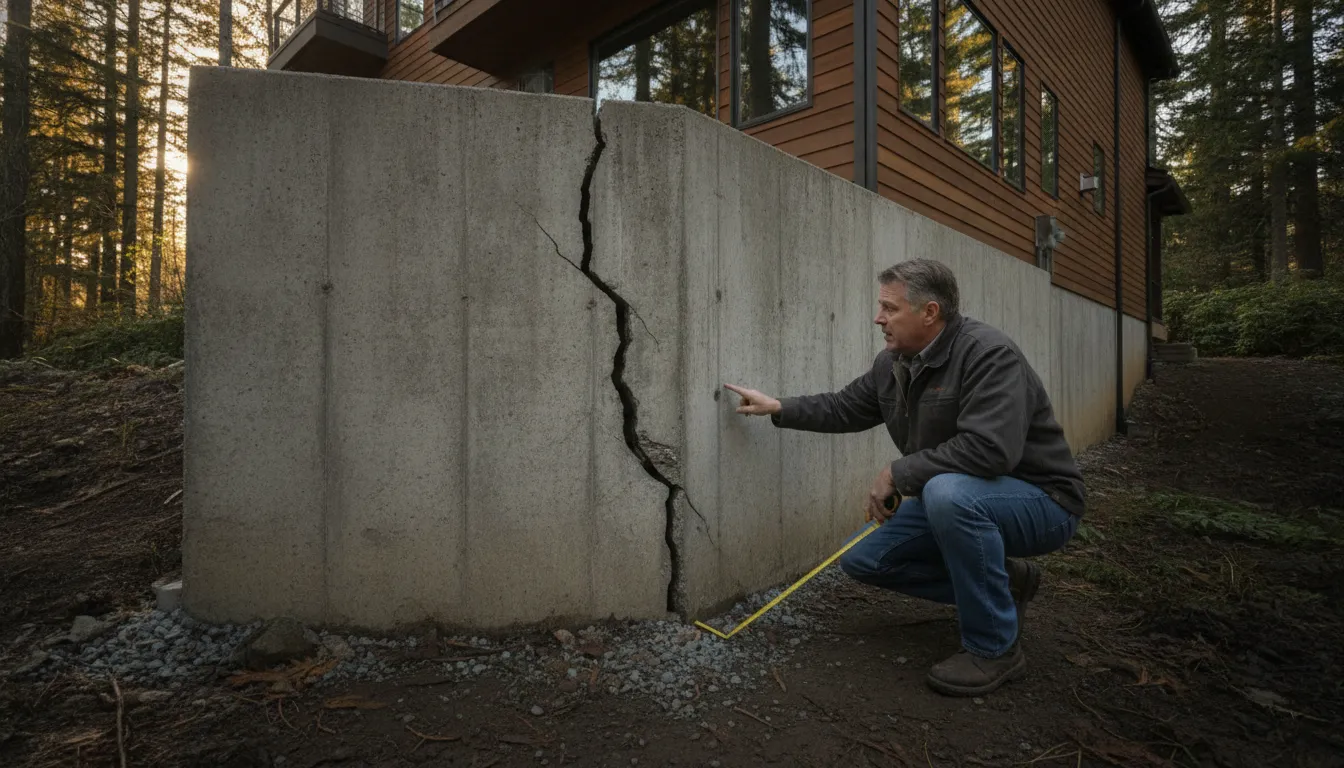 Visible foundation crack on a Washington home