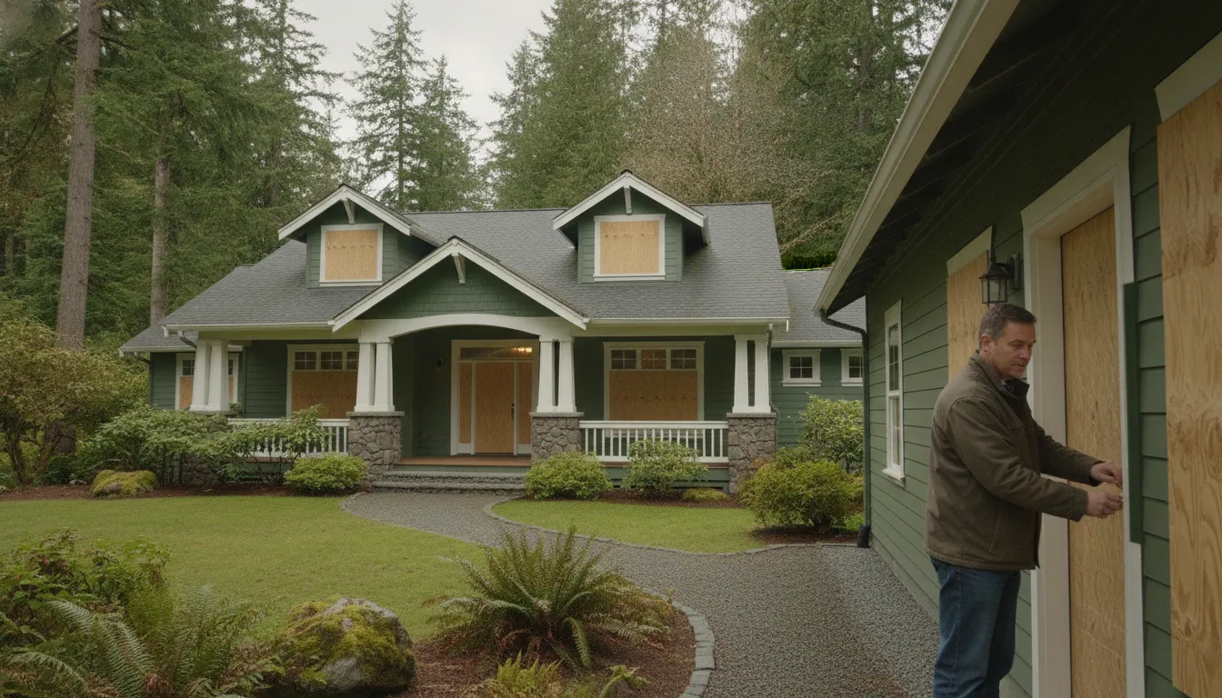 Owner securing a vacant Washington house before sale