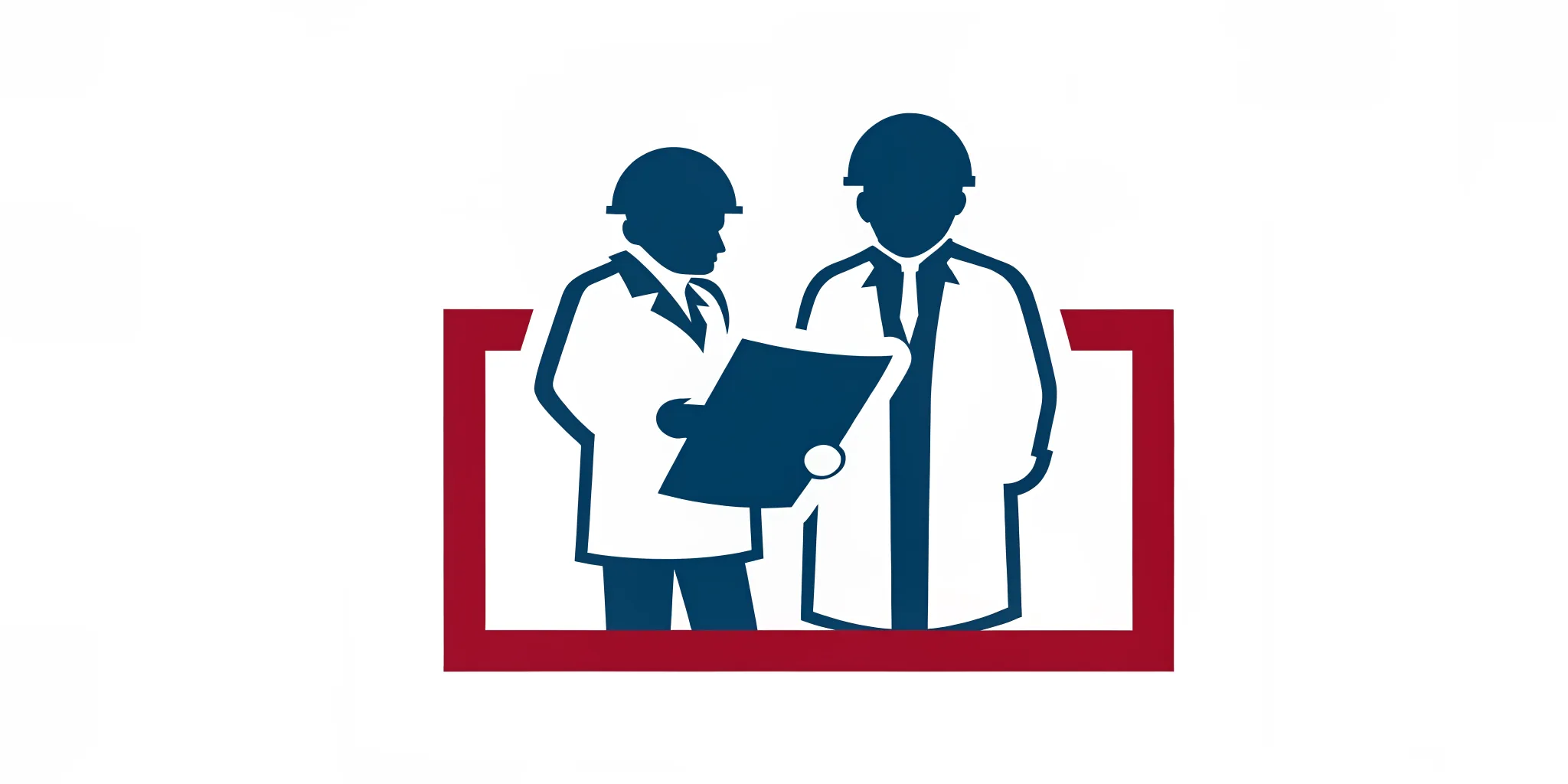 Occupational health professional reviewing safety documentation in a clean medical office setting