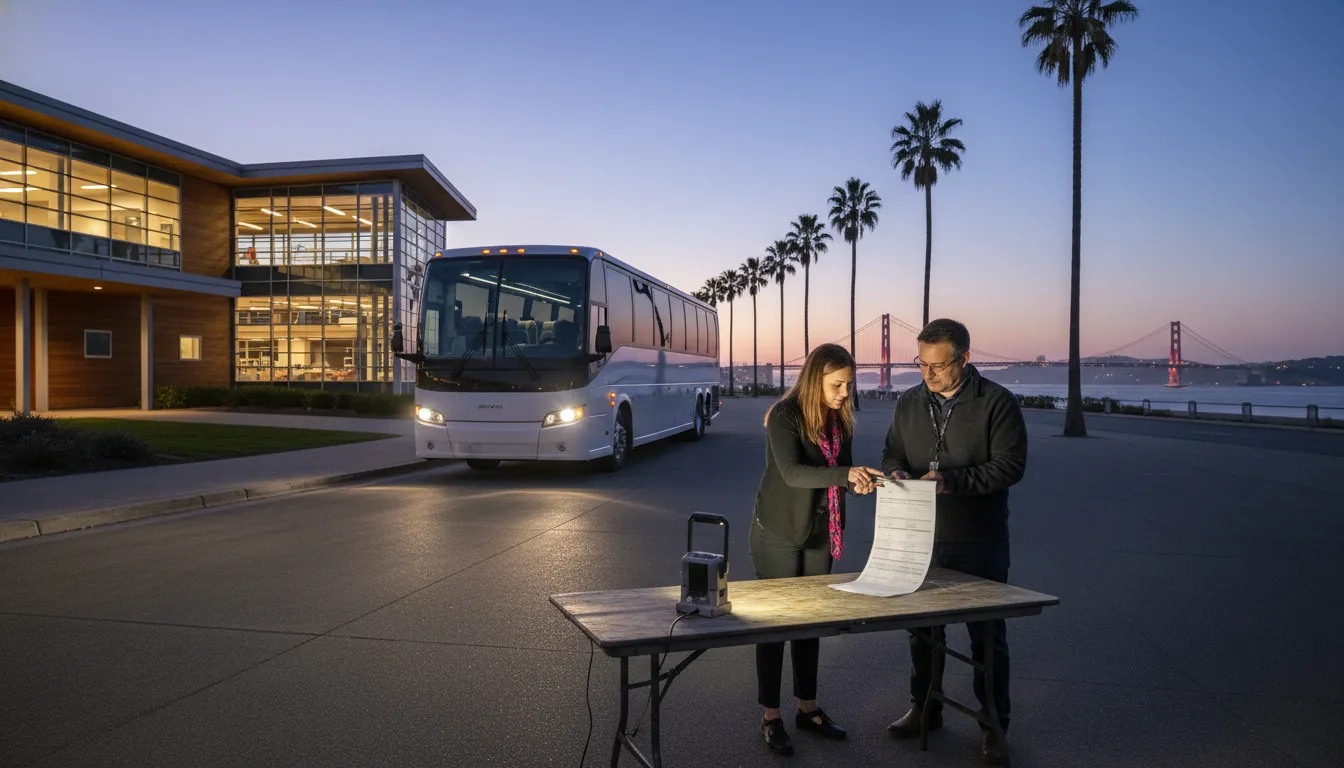Epic Limousine charter bus prepared for Bay Area grad night transportation