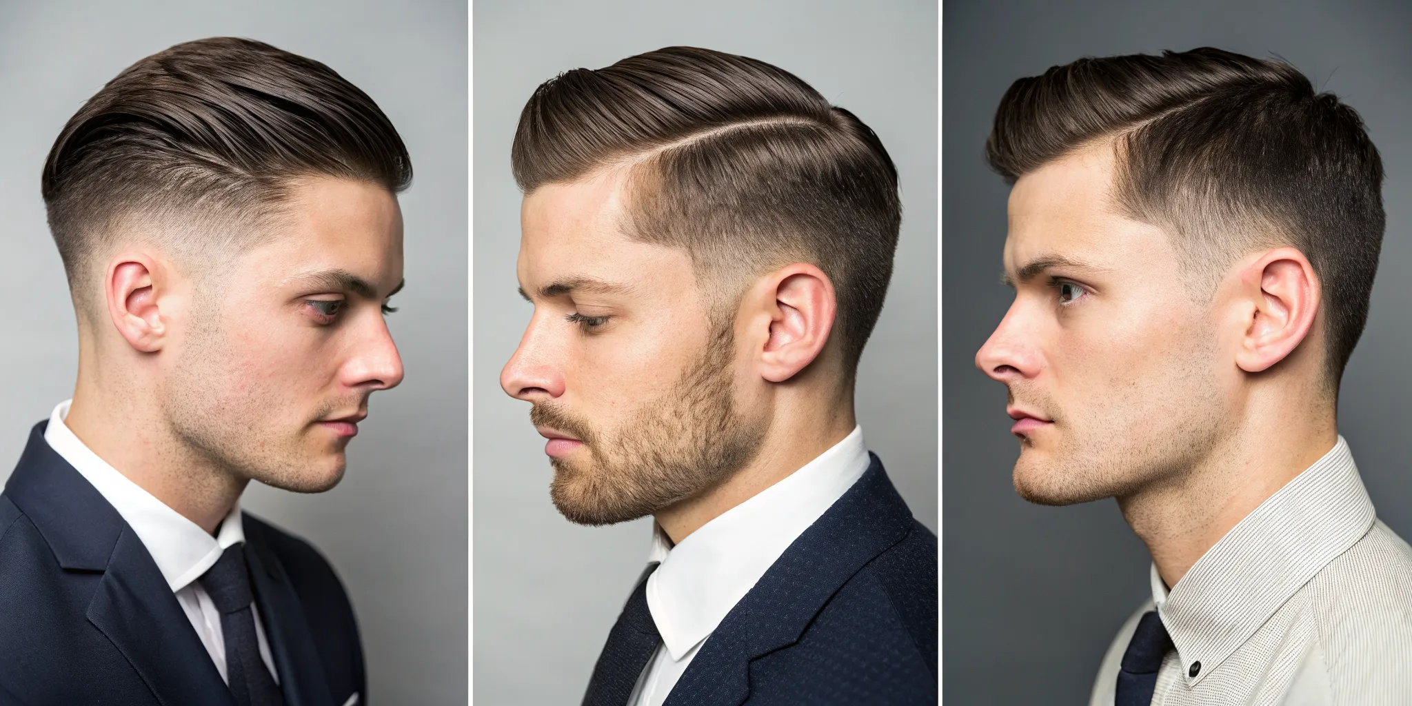 A collection of modern men's fade haircut styles with sharp, clean lines.