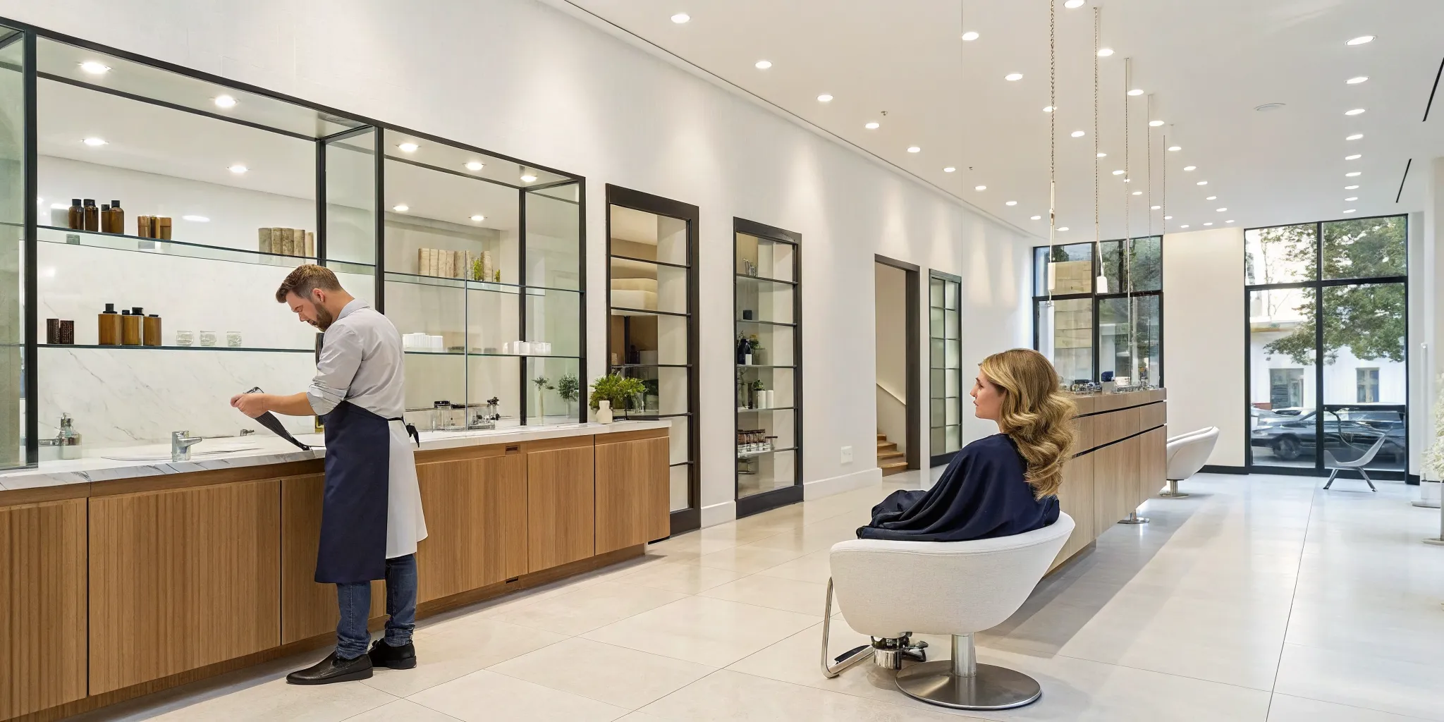 A stylist at a Supercuts salon applies highlights, a service affecting the total price.