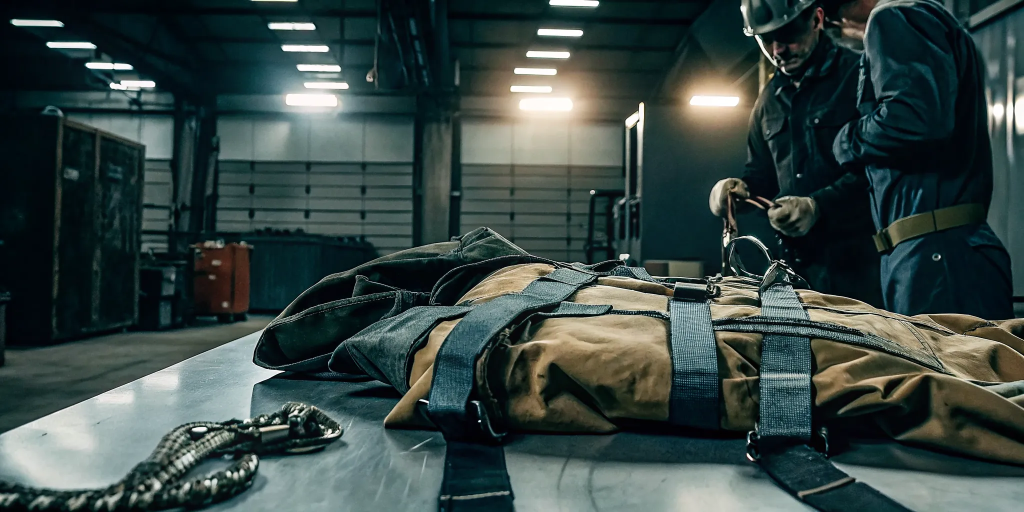 Inspection of an OSHA fall protection harness and rated hardware