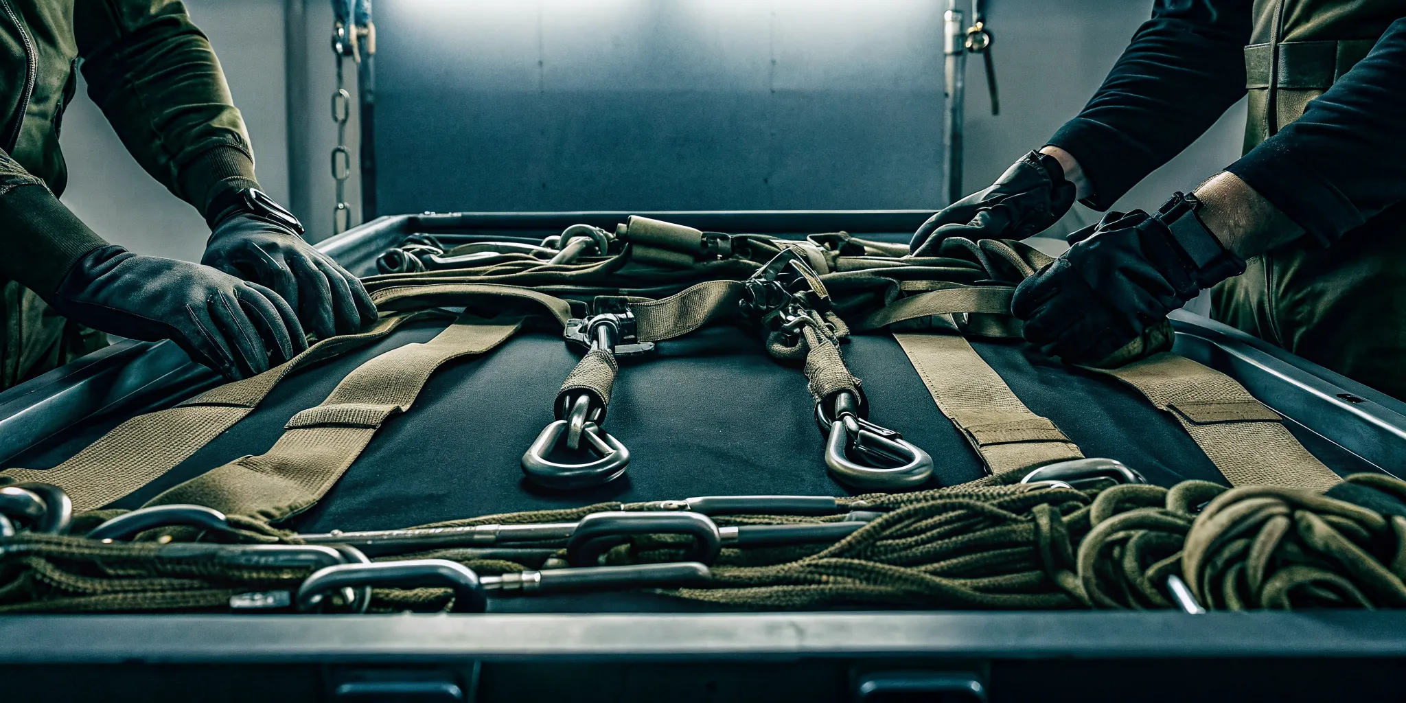 Pre-mission inspection of tactical harness webbing and rated connectors