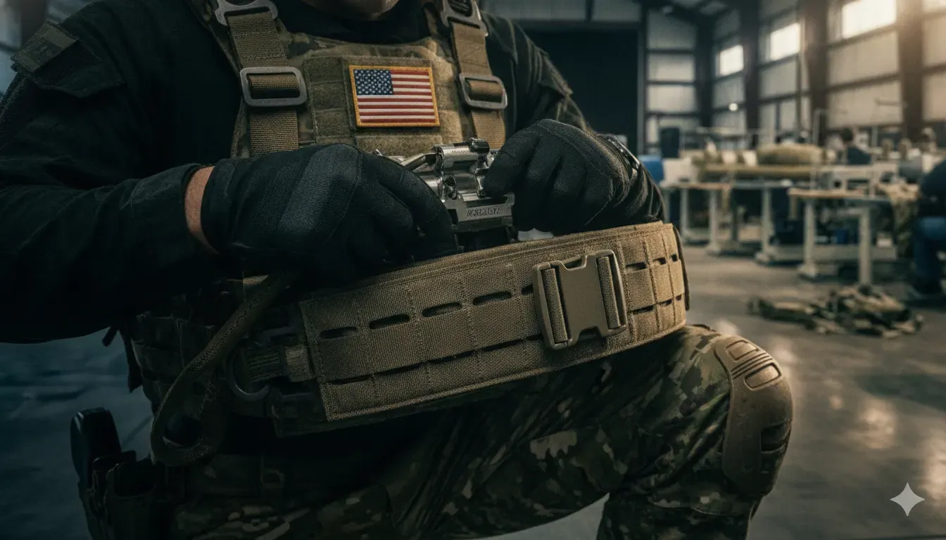Military load bearing belt platform with modular attachment channels and reinforced webbing