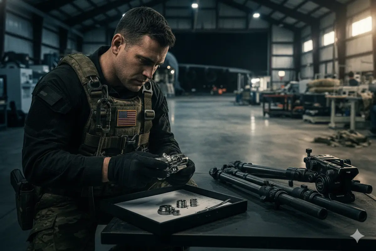 Procurement specialist checking rescue equipment identification and records