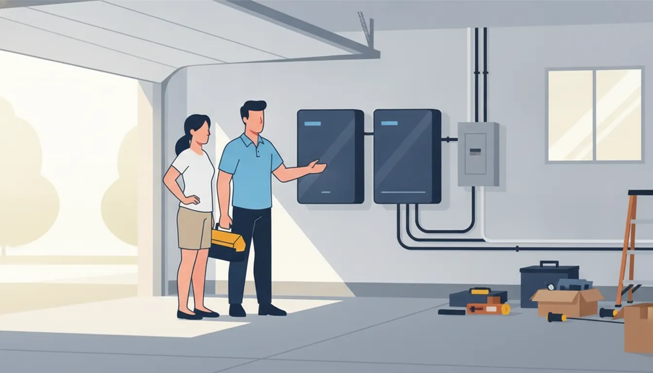 Home battery backup system supporting essential household circuits during an outage