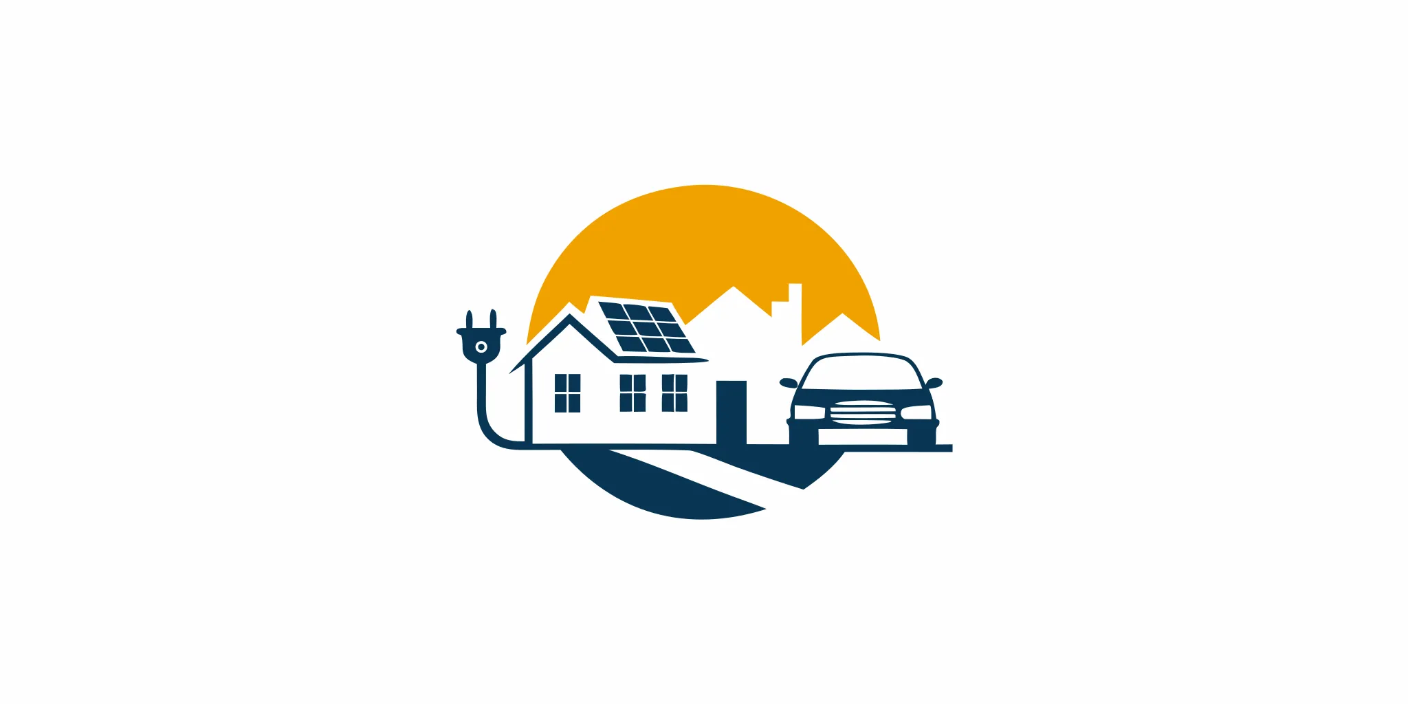 California home EV charger paired with rooftop solar panels