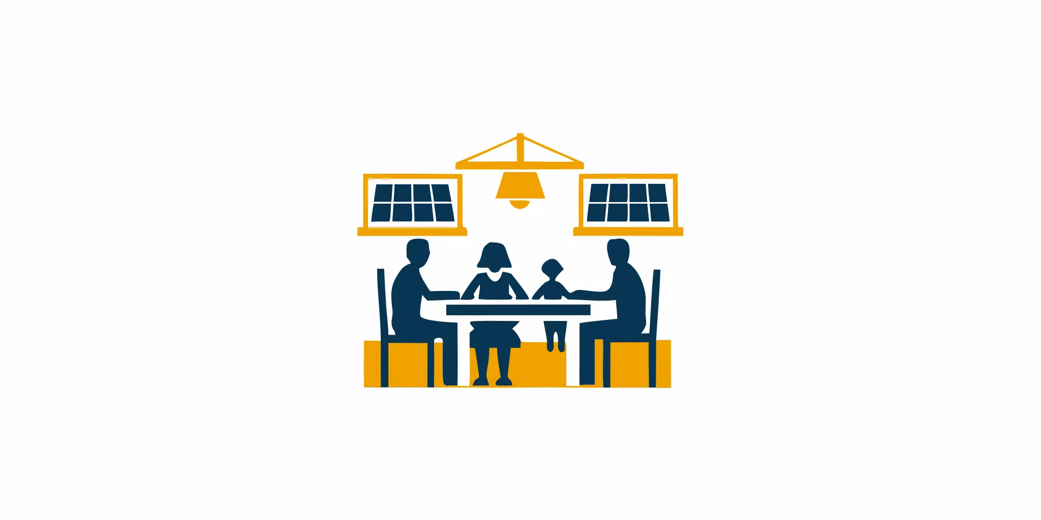 Homeowners reviewing solar panel financing paperwork at their kitchen table with a consultant