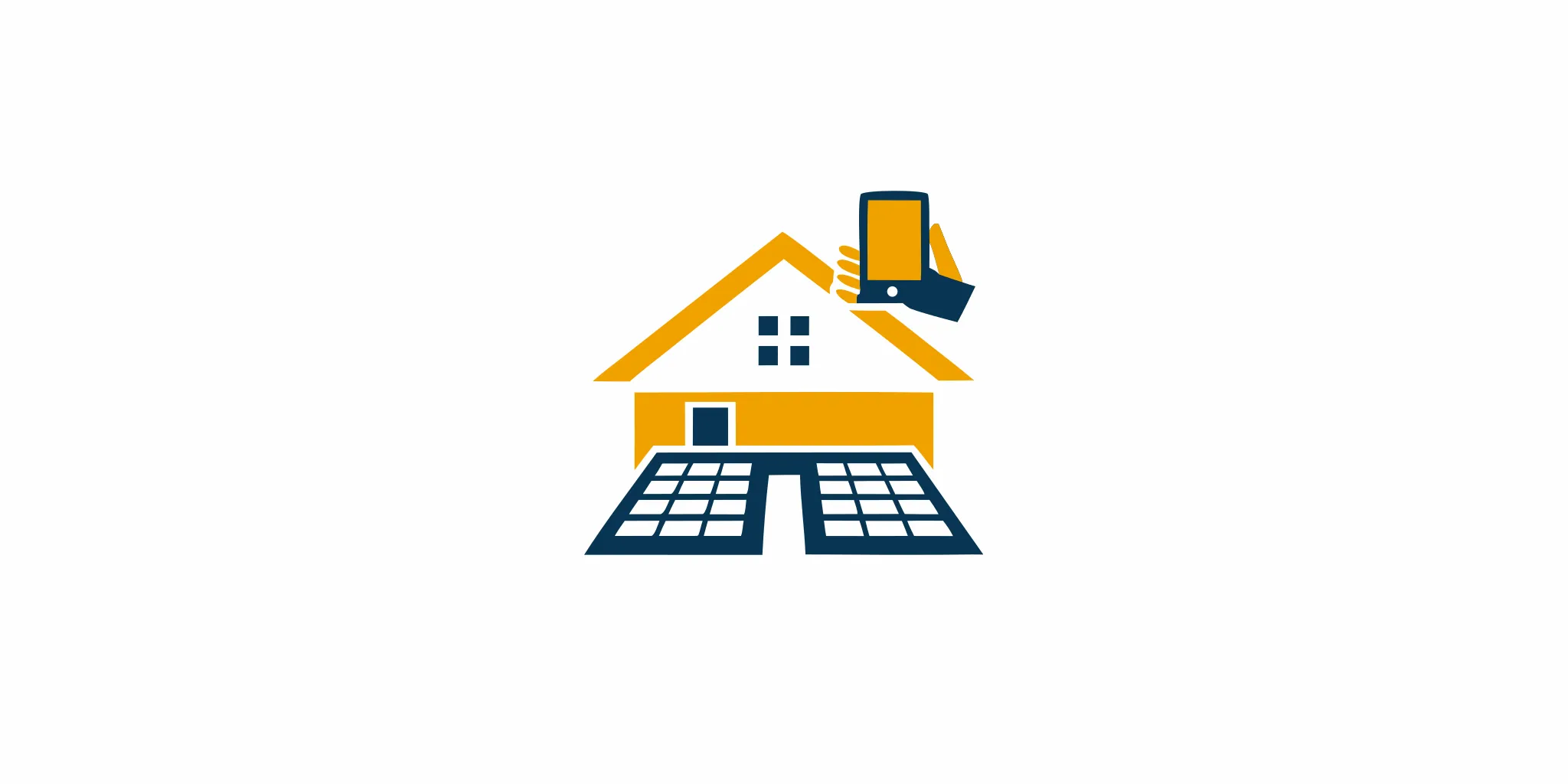 Homeowner using a phone while monitoring rooftop solar panel production
