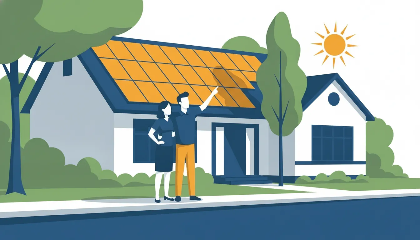 Solar installer evaluating a shaded California rooftop
