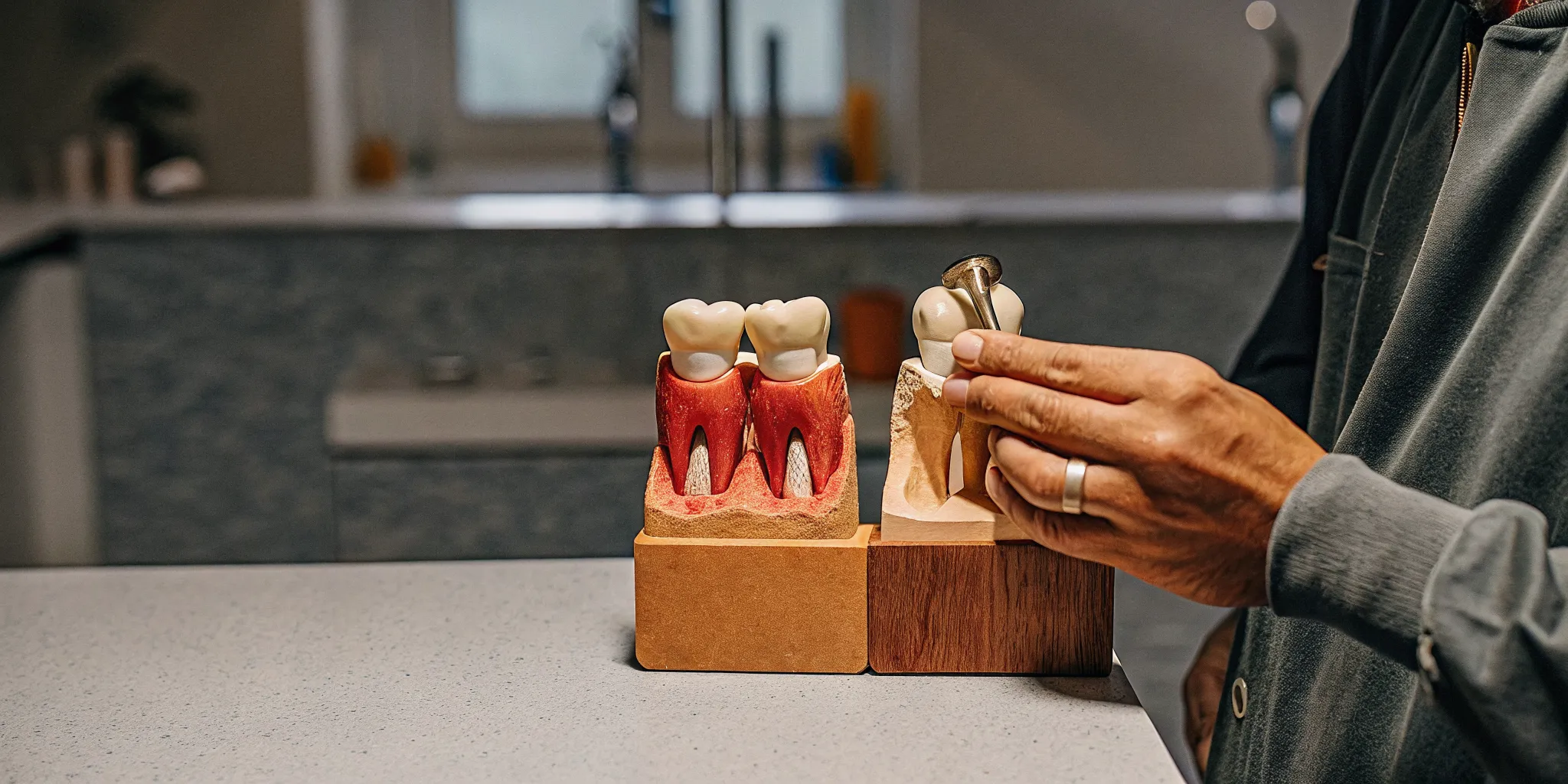 Dentist comparing ceramic crown materials when explaining how long do dental crowns last