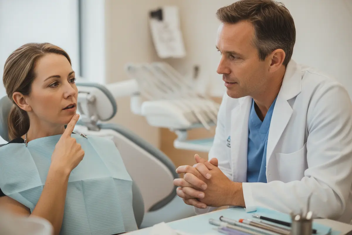 Patient sharing when and where tooth sensitivity occurs with a dentist
