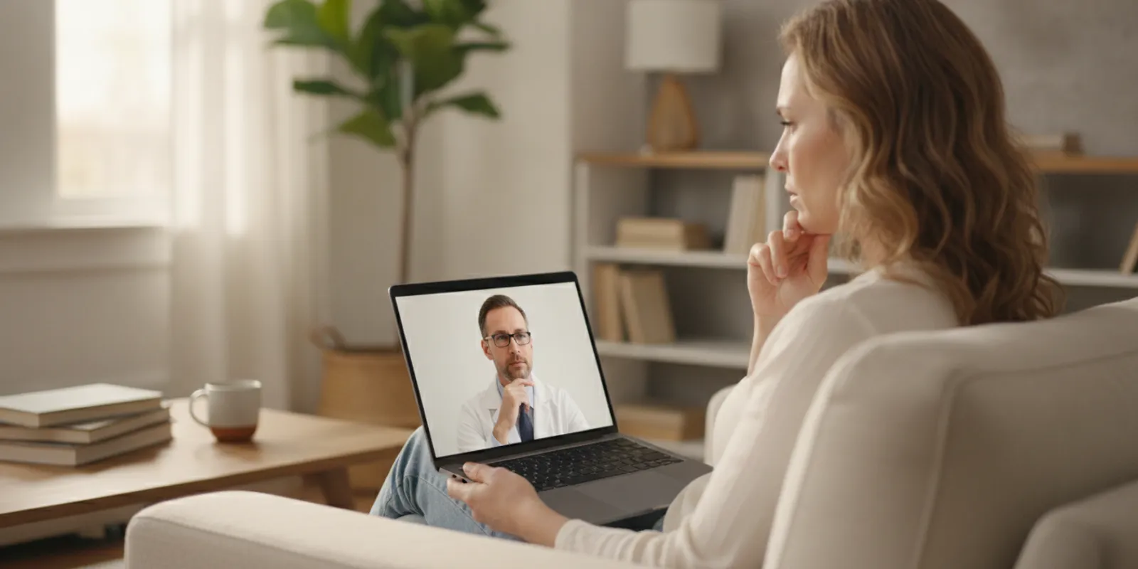 Patient discussing health goals during a virtual medical appointment