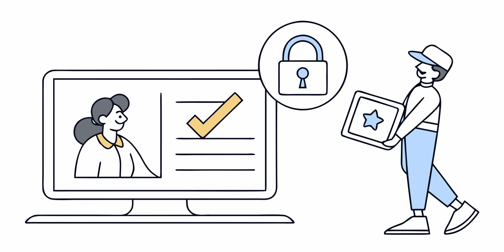 Secure database check graphic showing real-time driver's license status verification