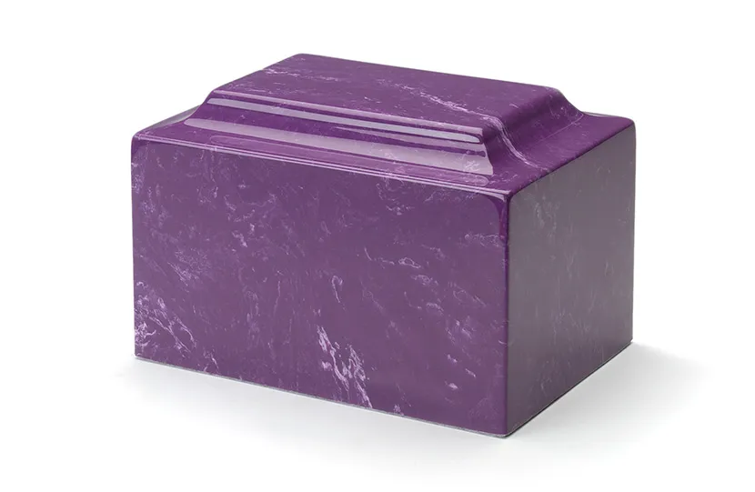 MacKenzie Classic cultured marble urn in an amethyst finish