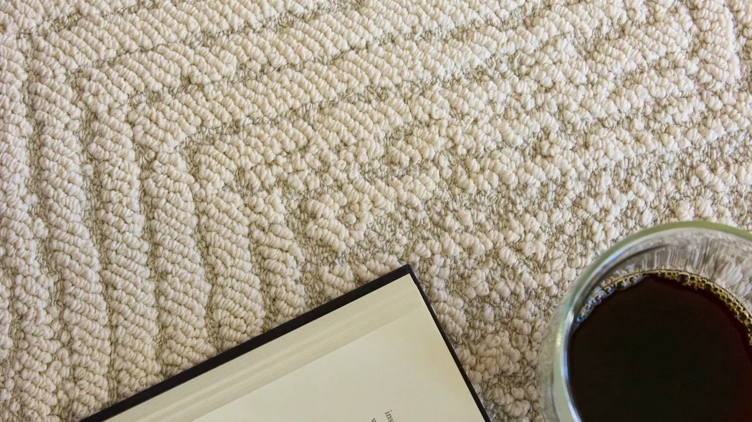 Close-up detail of a high-density solution-dyed polypropylene area rug fiber weave showing the tight durable construction