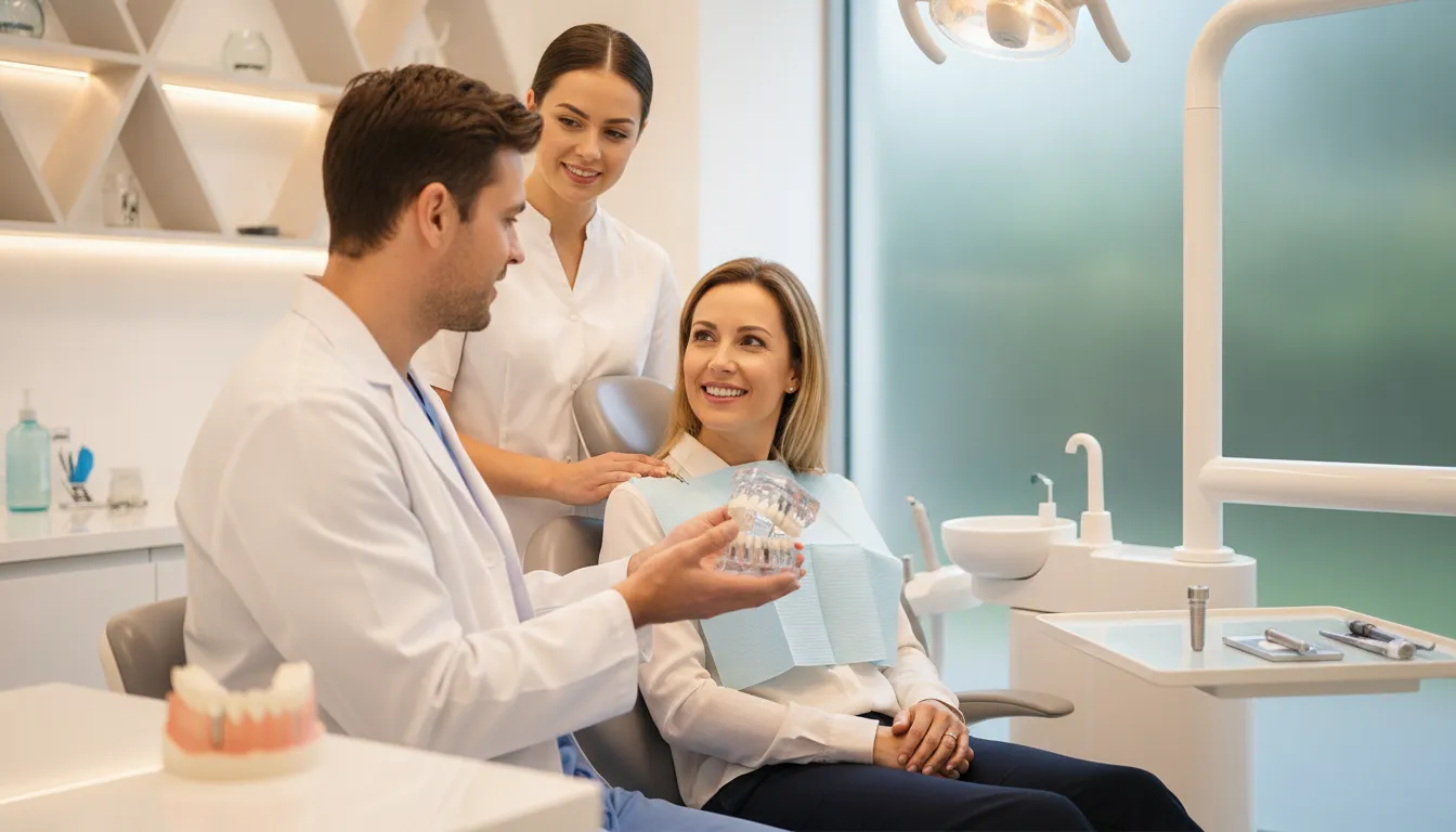 All-on-4 dental implant treatment with acrylic resin temporary bridge