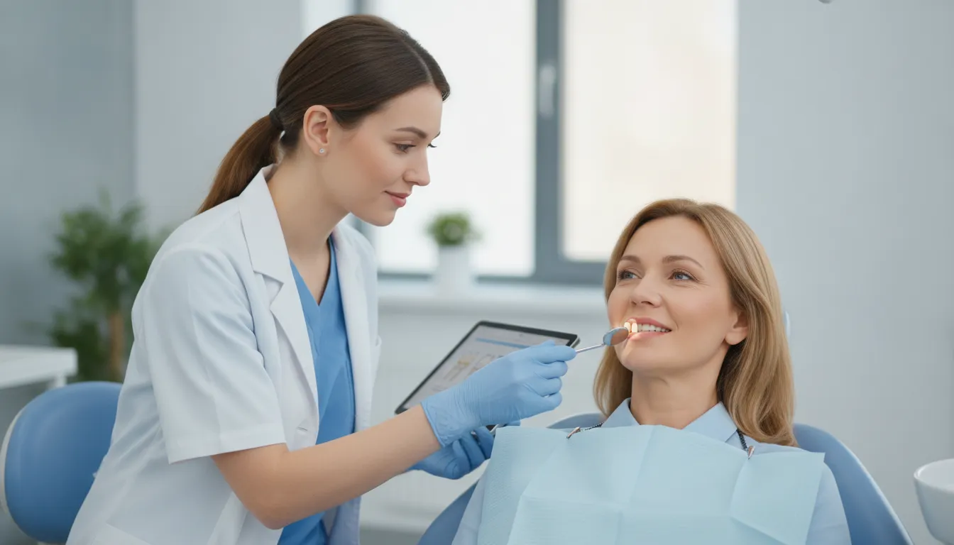 Illustration of an implant healing beneath the gum before final restoration