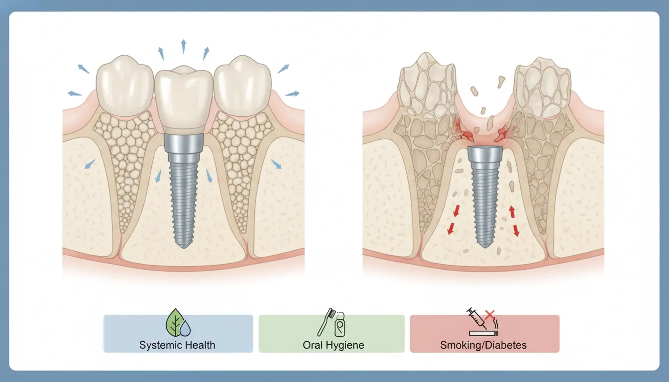 Comparison of healthy dense jawbone and thinner jawbone for dental implant healing stages