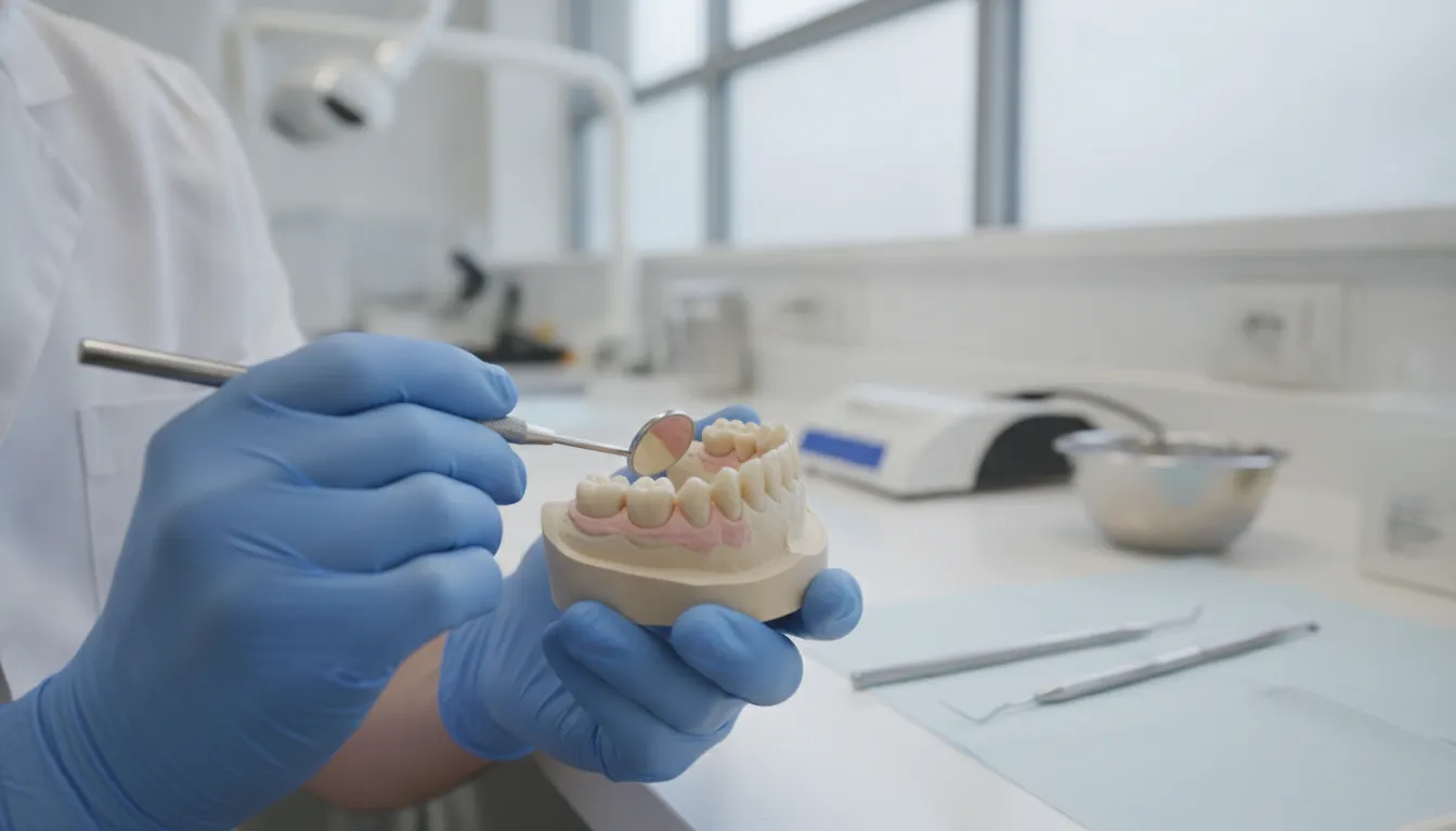 Temporary and final stages of an all on 4 dental implants restoration