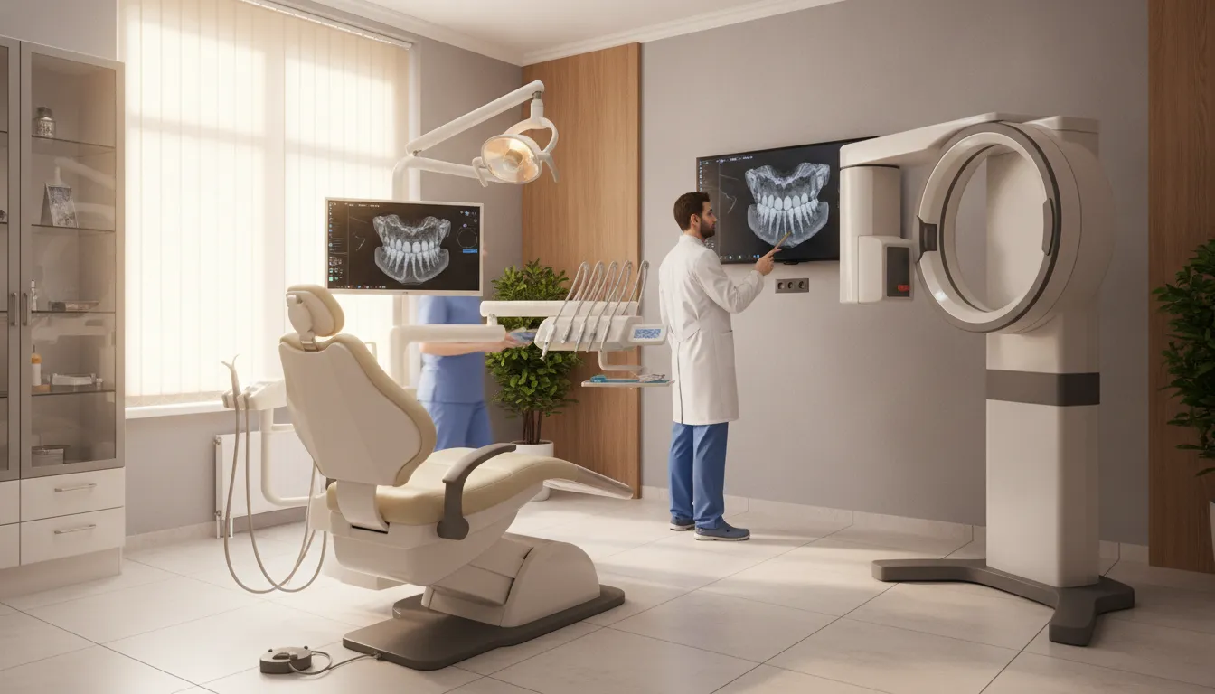 Three-dimensional dental implant planning illustration