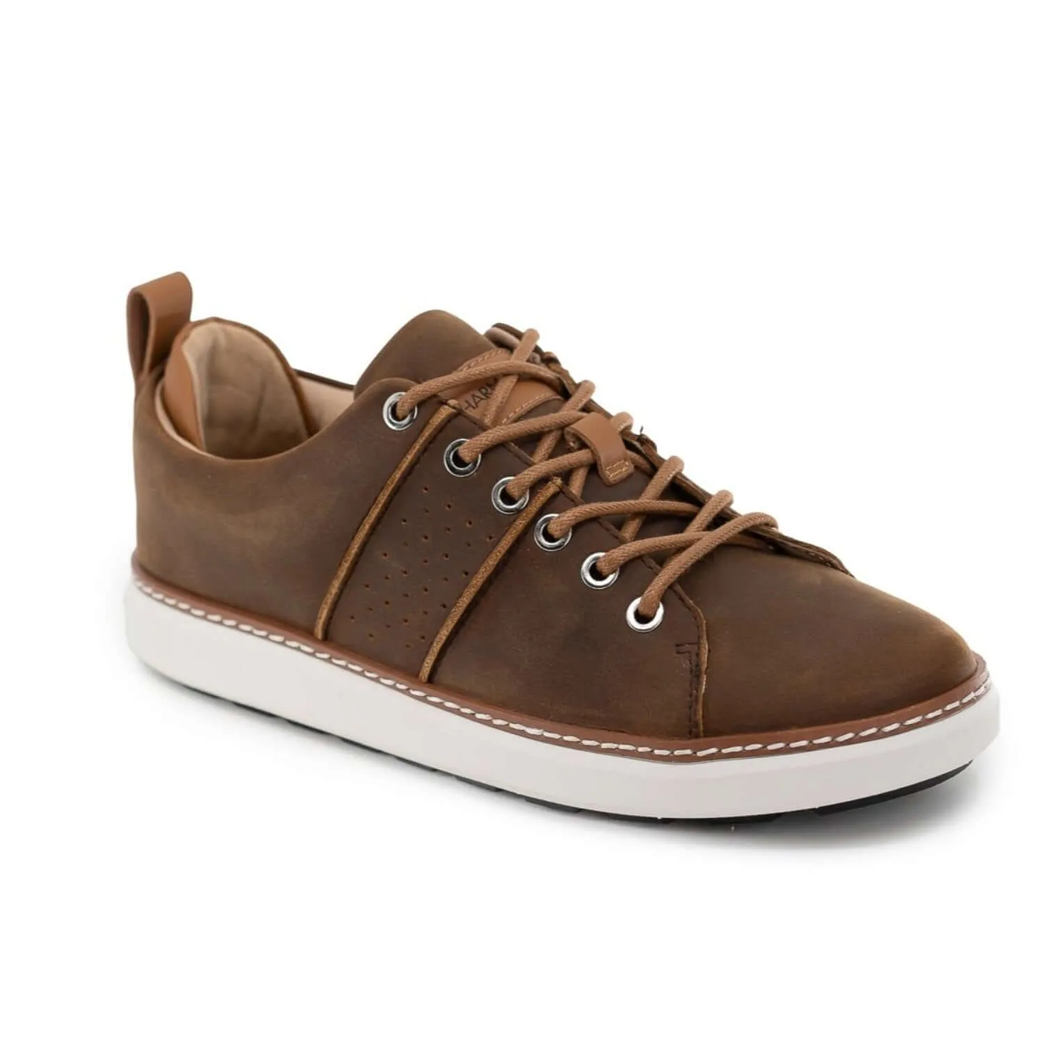 Brown and white leather grounding walker shoe from Harmony 783