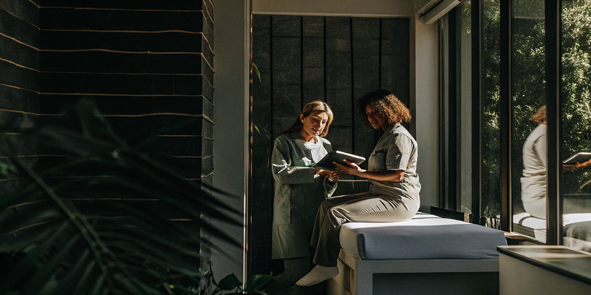 Provider discussing chemical peel aftercare with a Tampa patient