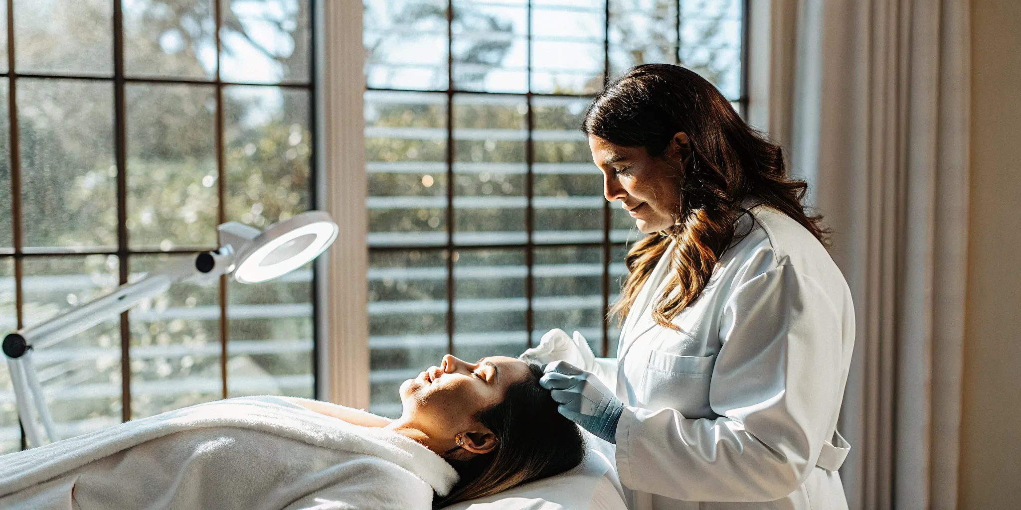Patient discussing IPL photofacial Tampa candidacy during a clinical consultation