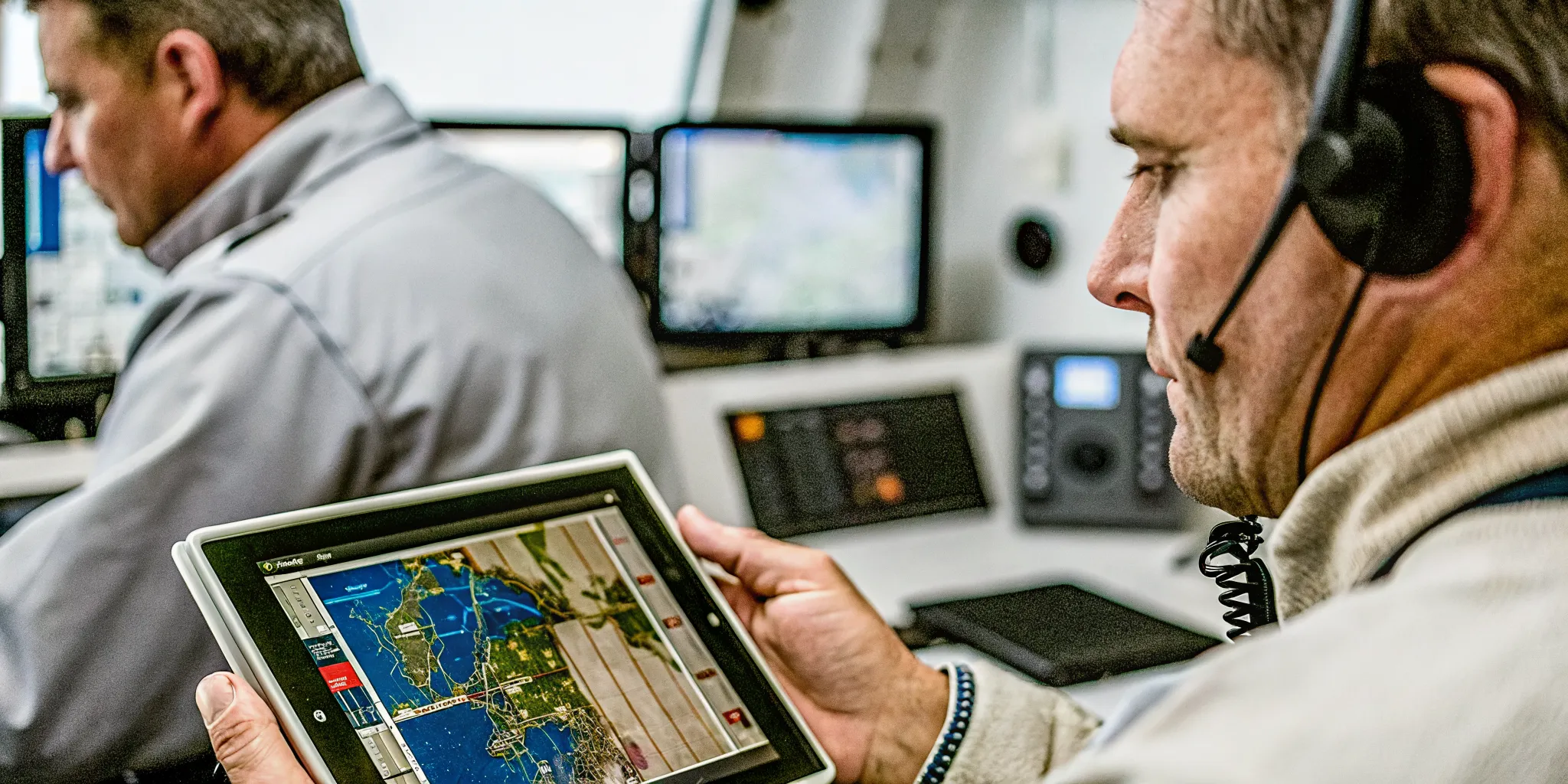 Local government emergency manager using emergency operations center software field reporting mobile app with map and incident data