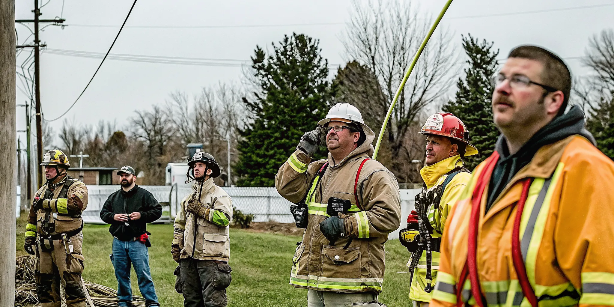 Community emergency response volunteers practicing a disaster readiness drill