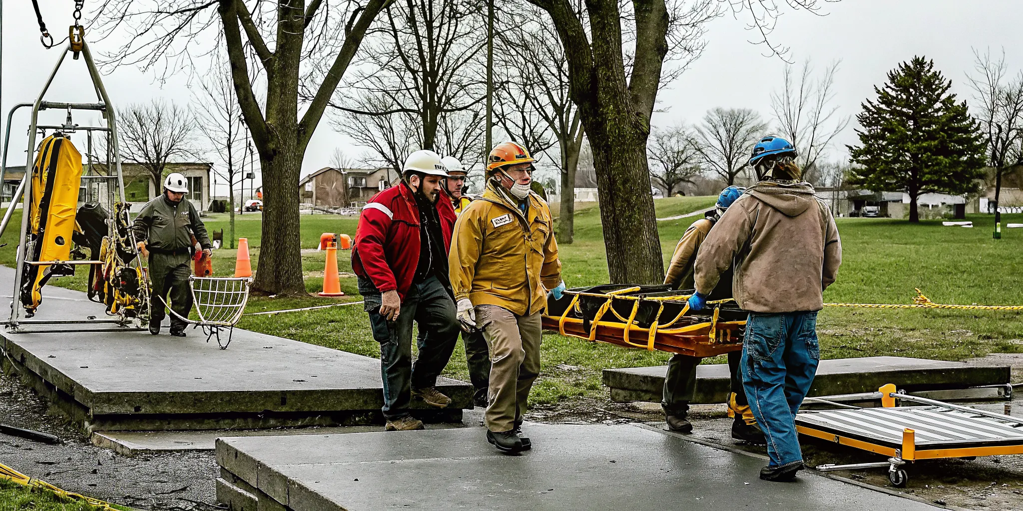 CERT training drill with volunteers practicing search and rescue techniques