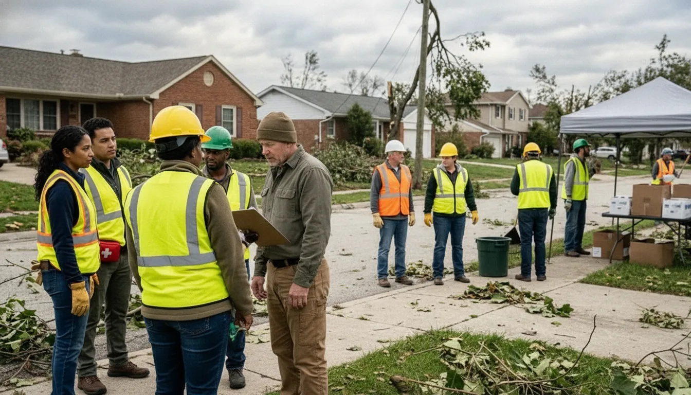 Nonprofit emergency response team coordinating volunteers