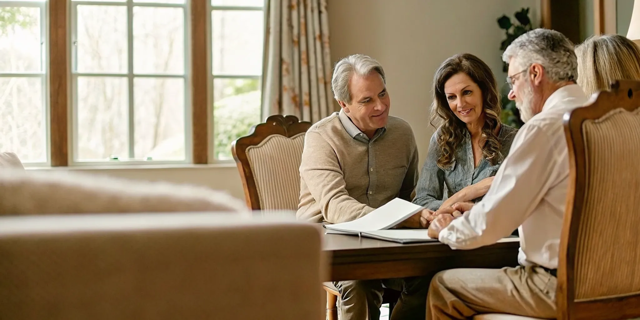 Senior advisor discussing senior living financial planning with a family in Charlotte
